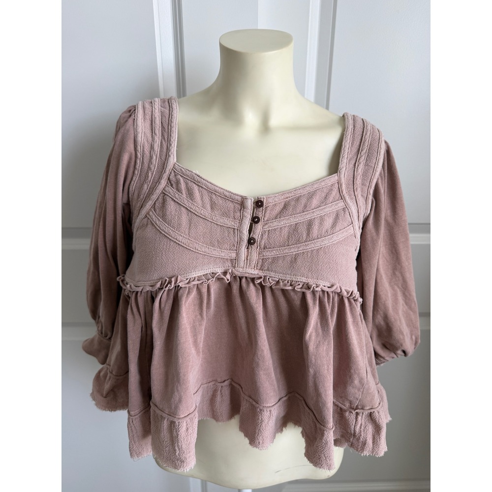 Free People We The Free Shelly Babydoll Top Square Neck XS